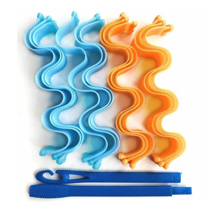 12 Piece Heatless Hair Curlers Soft Curling Rod Set 8