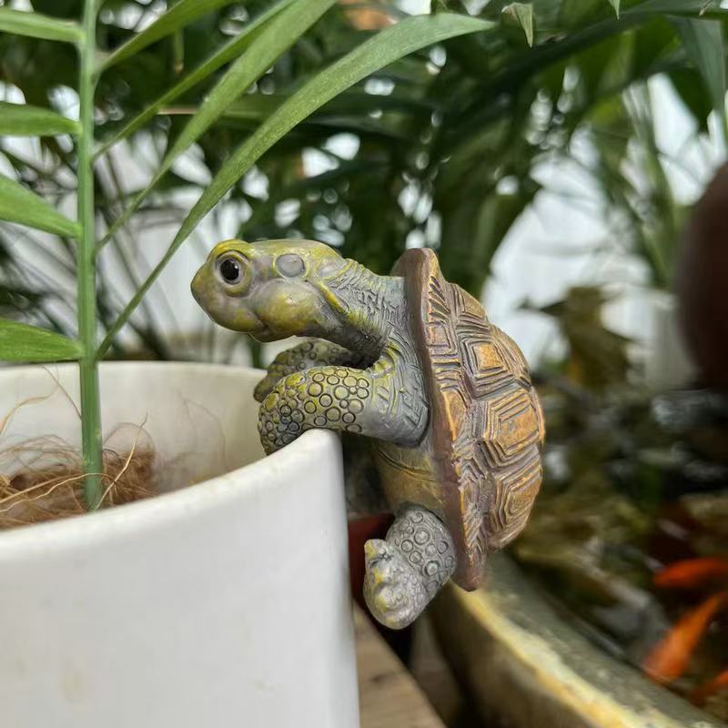 Creative Craft Aquarium Turtle Statue, Cute Resin Figurine