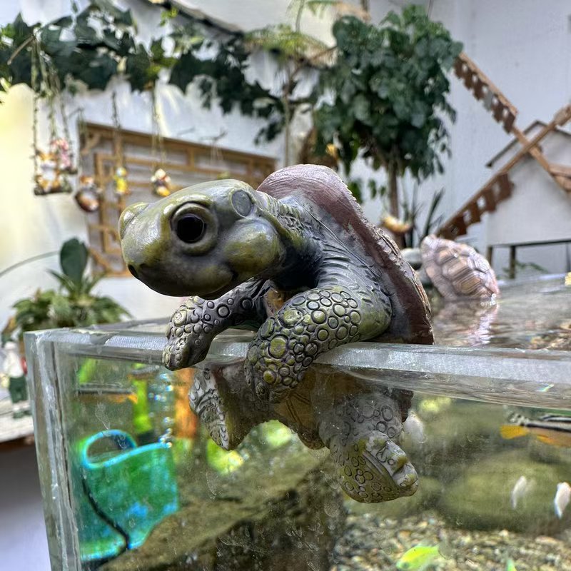 Creative Craft Aquarium Turtle Statue, Cute Resin Figurine