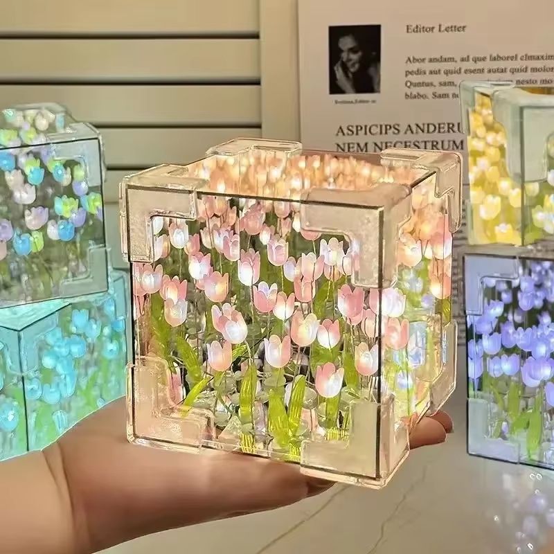 DIY Tulip Mirror Night Light Craft Kit 6