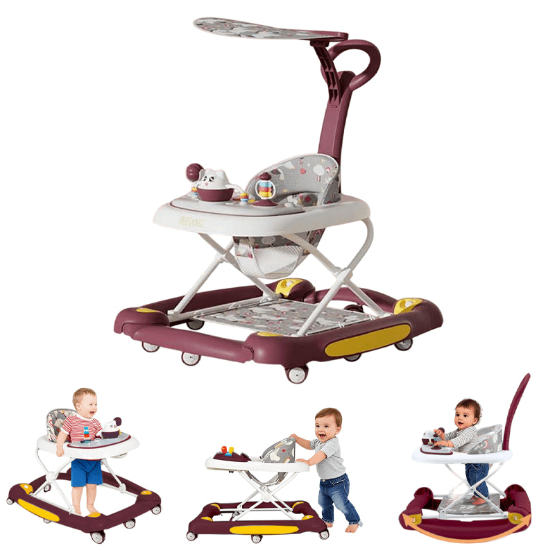 Multifunction AntiRoll Baby Walker Foldable With Universal Wheels Handcart Learning Start Walker 0