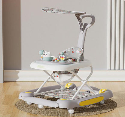 Multifunction AntiRoll Baby Walker Foldable With Universal Wheels Handcart Learning Start Walker 4