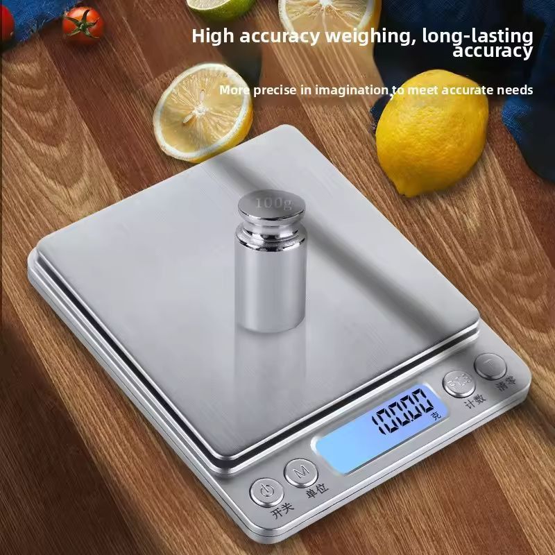 PrecisePro Stainless Steel Kitchen Scale - 0.1g Precision Digital Food Scale (3 kg)