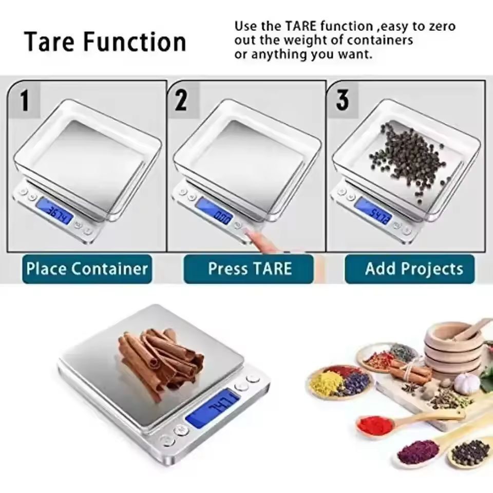 PrecisePro Stainless Steel Kitchen Scale  01g Precision Digital Food Scale 3 Kg 2