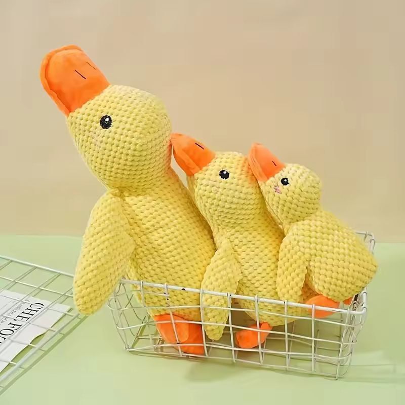Durable Duck ChewResistant Squeaky Plush Toy For Dogs 3