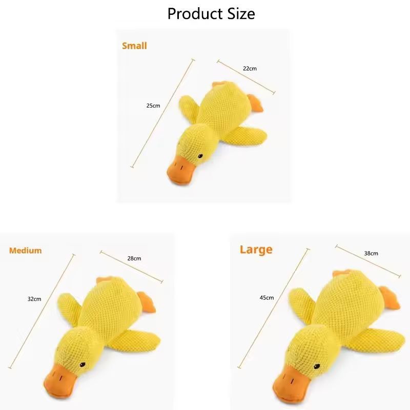 Durable Duck ChewResistant Squeaky Plush Toy For Dogs 5