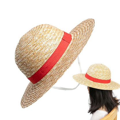Straw Hat for Men Women, Multi functional Luffy Cosplay Sun Beach Travel Straw Caps