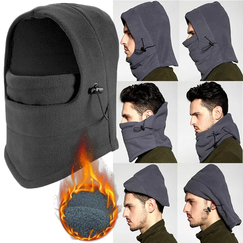 Hiking Balaclava Hat Waterproof Thermal Fleece New Fashion Warm Cap for Men Women Hooded Neck Warmer