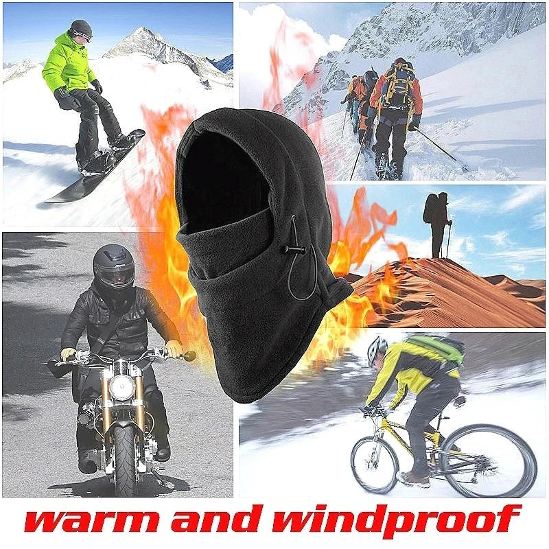Hiking Balaclava Hat Waterproof Thermal Fleece New Fashion Warm Cap For Men Women Hooded Neck Warme 1