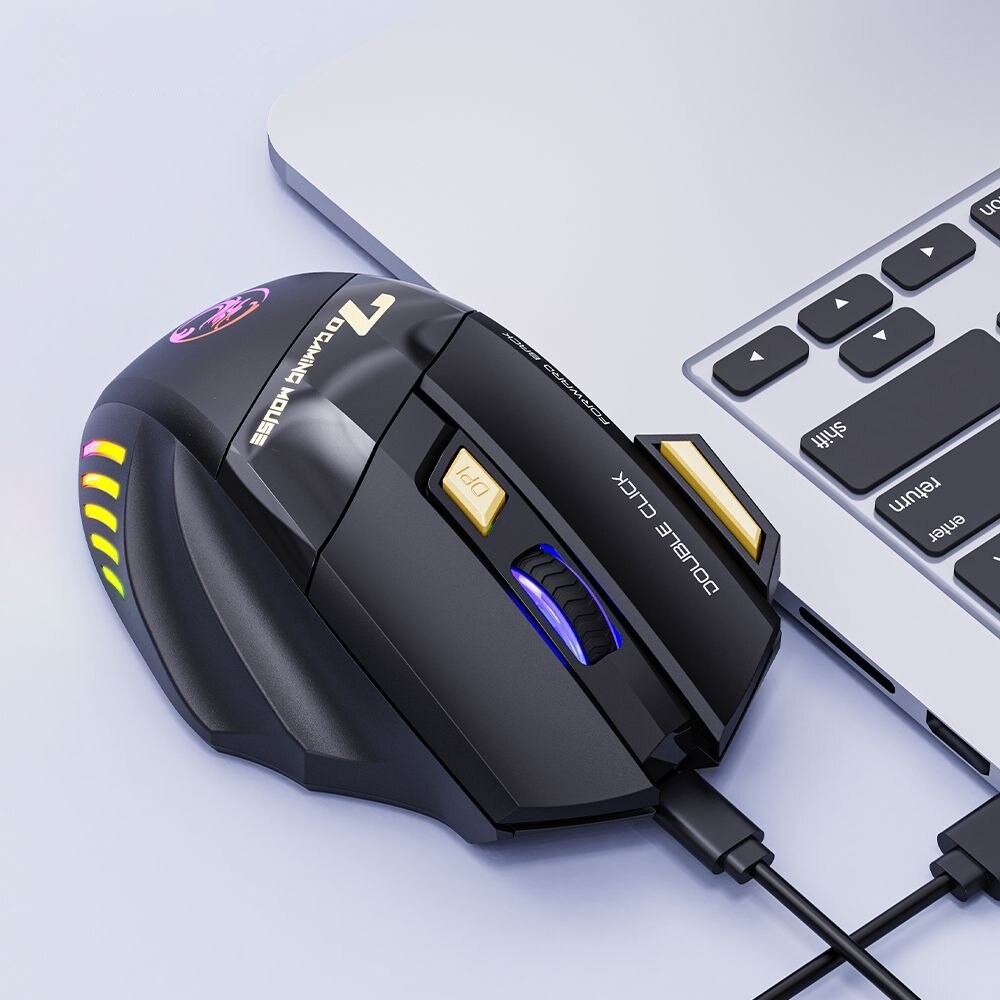 USB Wireless Gaming Mouse, Silent Mouse, Dual Mode Rechargeable, Multiple Keys with Bluetooth and Colors