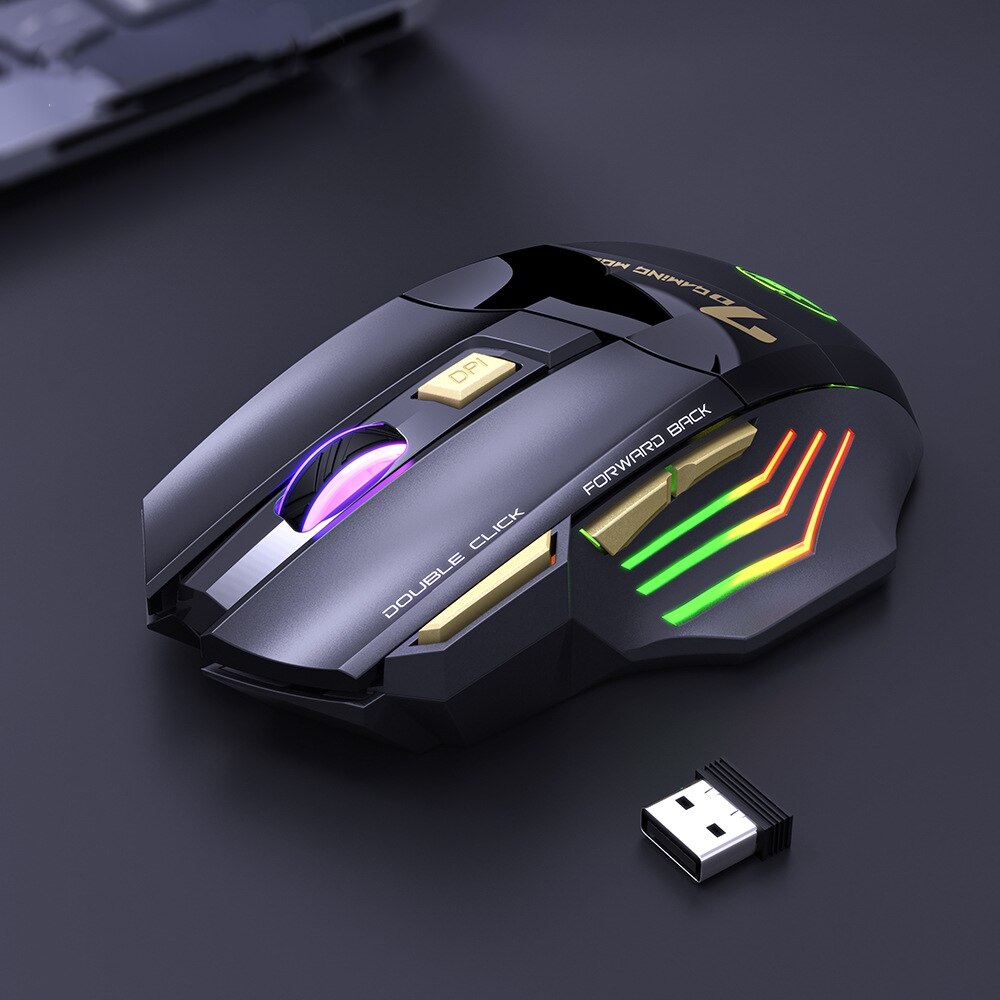 USB Wireless Gaming Mouse Silent Mouse Dual Mode Rechargeable Multiple Keys With Bluetooth And Colo 5