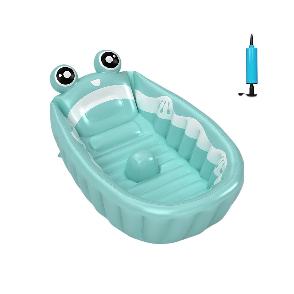 Portable Newborn Shower Products, Cute Children Inflatable Bathtub Manual Inflatable Baby Bath Cartoon Kids