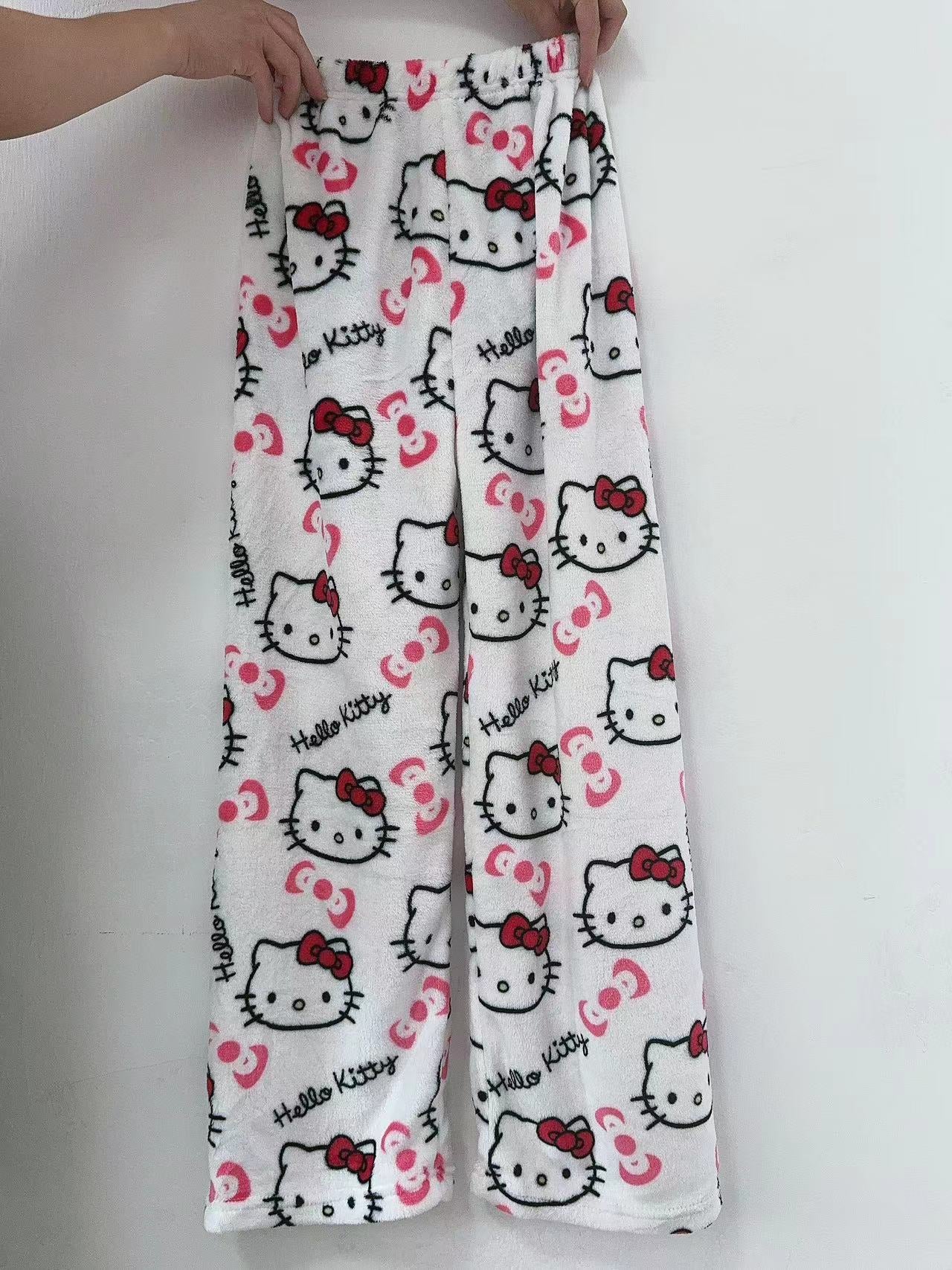 Sanrio Anime Womens Pajama Pants Hello Kitty Pajamas Pants Cartoon Fashion Home Sleepwear Trousers  9
