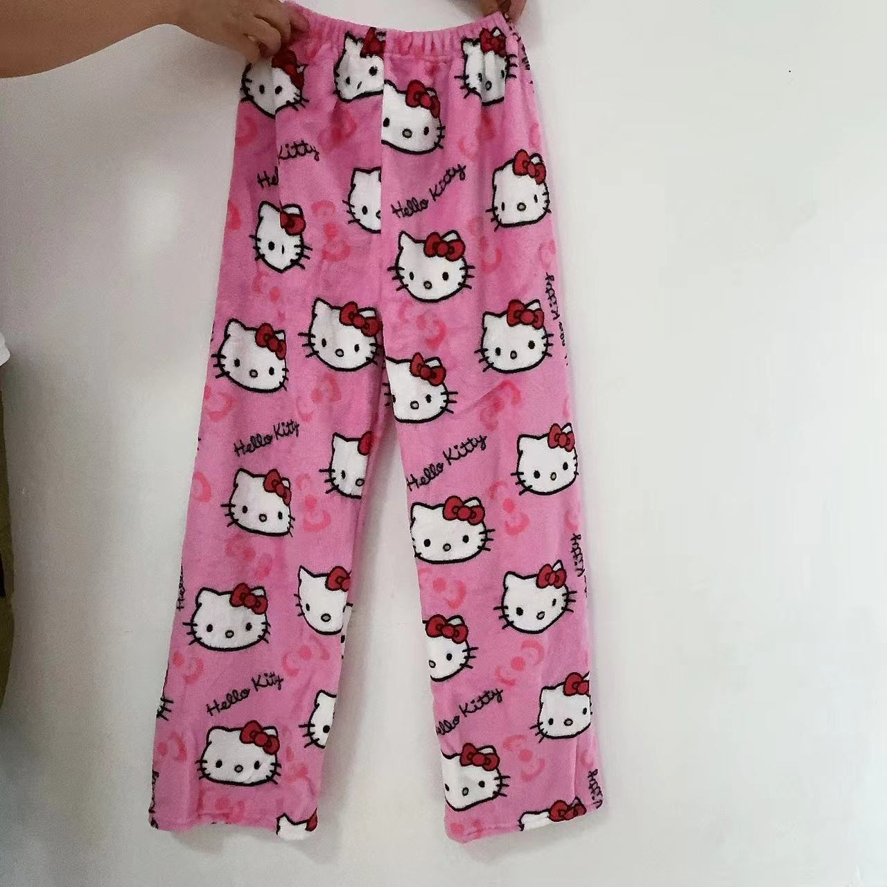 Sanrio Anime Womens Pajama Pants Hello Kitty Pajamas Pants Cartoon Fashion Home Sleepwear Trousers  7