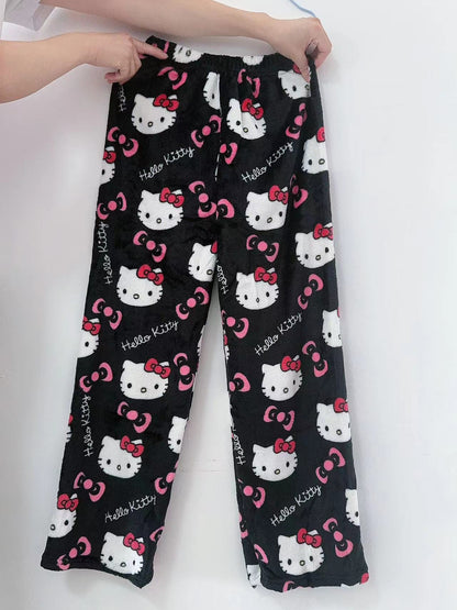 Sanrio Anime Womens Pajama Pants Hello Kitty Pajamas Pants Cartoon Fashion Home Sleepwear Trousers  8