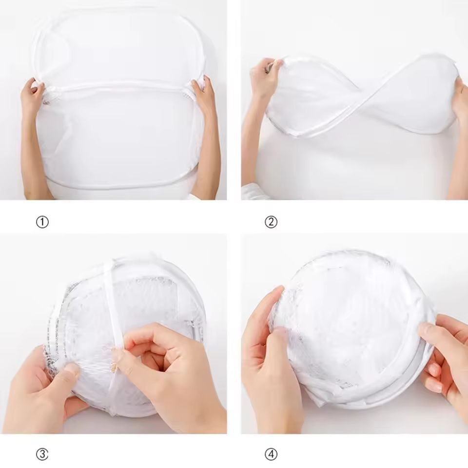 LargeCapacity Foldable Mesh Laundry Basket  Handy Laundry  Storage Hamper 3