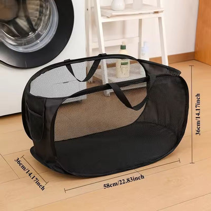 LargeCapacity Foldable Mesh Laundry Basket  Handy Laundry  Storage Hamper 4