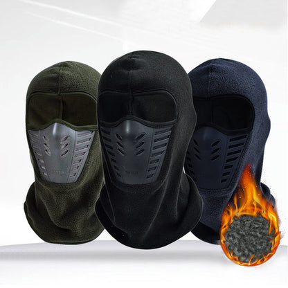 Thickened Fleece Winter Cap, Riding Masked Cap with Scarf Face Protection, Windproof Skiing Hat, Warm Headgear Mask