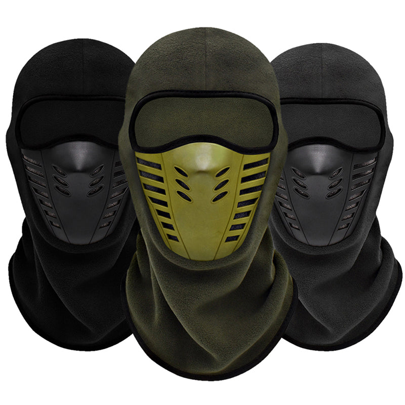 Thickened Fleece Winter Cap, Riding Masked Cap with Scarf Face Protection, Windproof Skiing Hat, Warm Headgear Mask