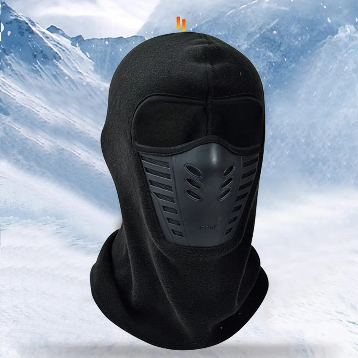 Thickened Fleece Winter Cap, Riding Masked Cap with Scarf Face Protection, Windproof Skiing Hat, Warm Headgear Mask