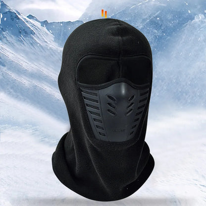 Thickened Fleece Winter Cap, Riding Masked Cap with Scarf Face Protection, Windproof Skiing Hat, Warm Headgear Mask