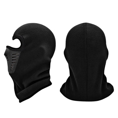 Thickened Fleece Winter Cap, Riding Masked Cap with Scarf Face Protection, Windproof Skiing Hat, Warm Headgear Mask