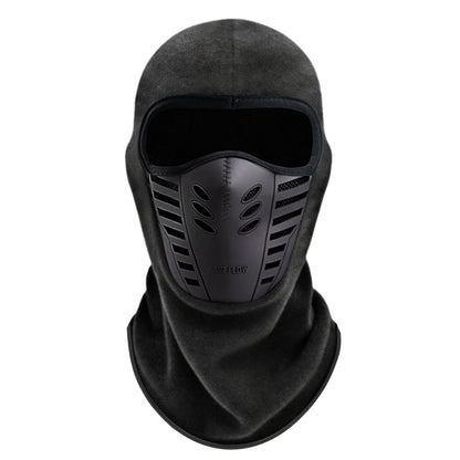 Thickened Fleece Winter Cap, Riding Masked Cap with Scarf Face Protection, Windproof Skiing Hat, Warm Headgear Mask