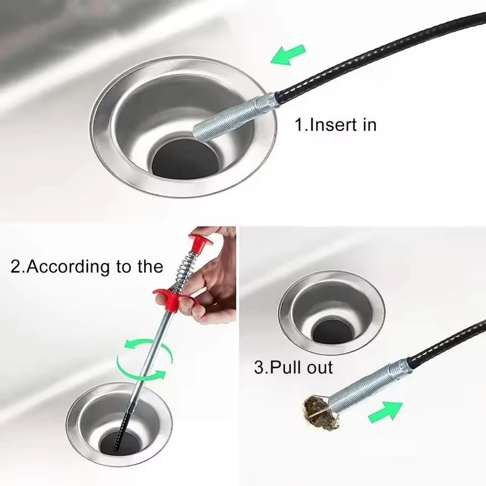 Flexible Drain Snake Tool  EasyFlow Spring Hook Drain Cleaner 1