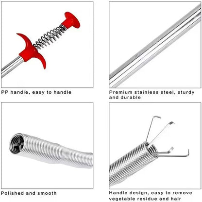 Flexible Drain Snake Tool  EasyFlow Spring Hook Drain Cleaner 4