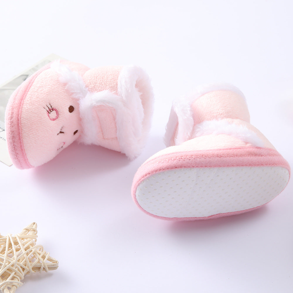 Cute Toddler Baby Shoes for Girls Boys, Winter Thick Warm First Walkers
