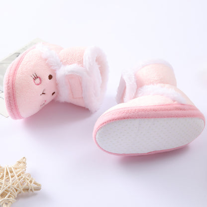 Cute Toddler Baby Shoes for Girls Boys, Winter Thick Warm First Walkers
