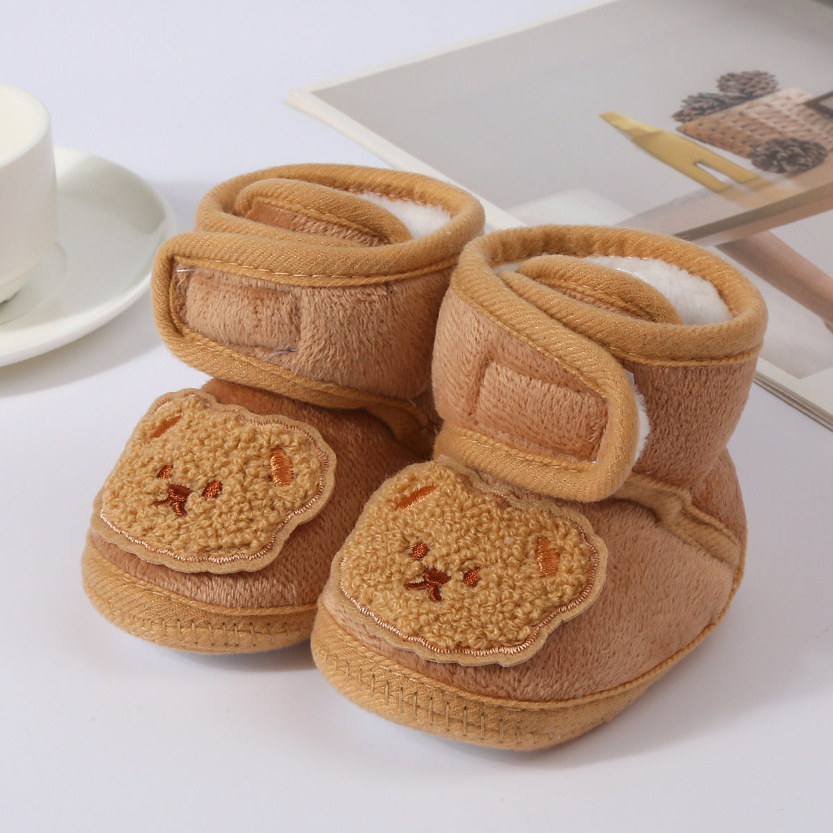 Cute Toddler Baby Shoes For Girls Boys Winter Thick Warm First Walkers 4