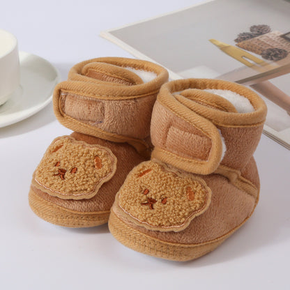 Cute Toddler Baby Shoes For Girls Boys Winter Thick Warm First Walkers 4