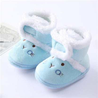 Cute Toddler Baby Shoes For Girls Boys Winter Thick Warm First Walkers 5