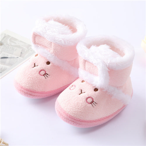 Cute Toddler Baby Shoes For Girls Boys Winter Thick Warm First Walkers 7