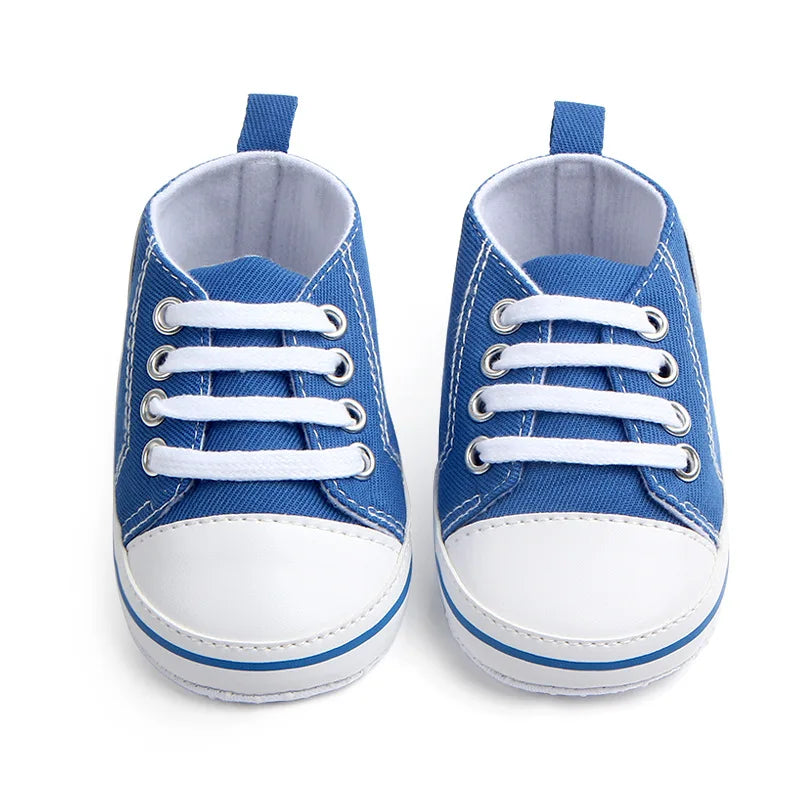 Cute Newborn Baby Canvas Shoes Soft Sole Crib Sneakers For Infant Toddler First Walkers 1