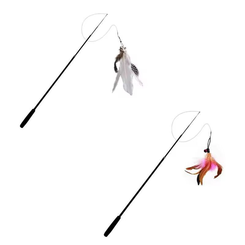 Premium Interactive Feather Wand Telescopic Cat Fishing Rod For Play  Exercise 8