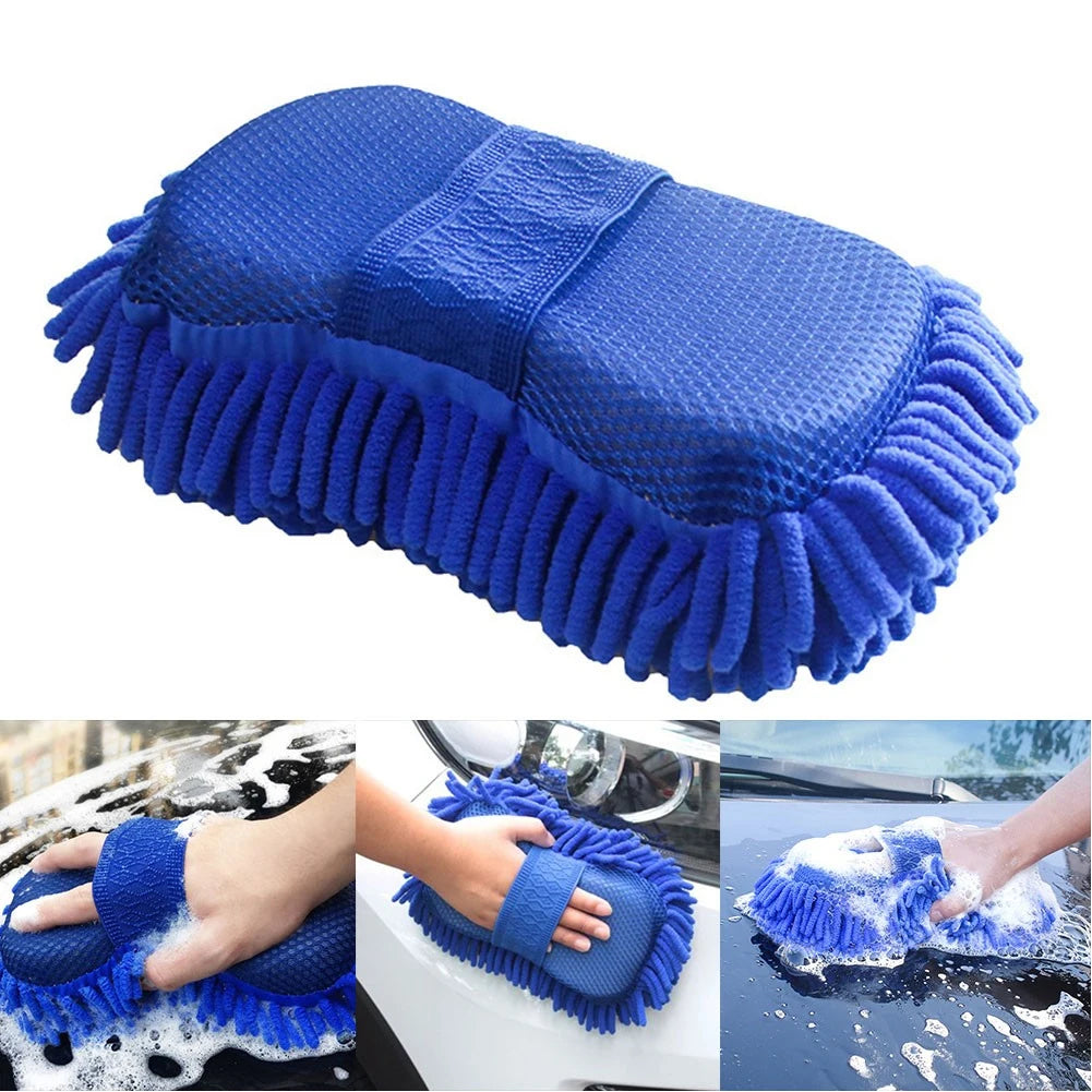 High Absorbent Microfiber Car Wash Sponge for Dusting and Cleaning Tools Auto Washing Towel Glove Styling Accessories