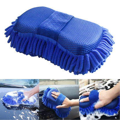 High Absorbent Microfiber Car Wash Sponge for Dusting and Cleaning Tools Auto Washing Towel Glove Styling Accessories