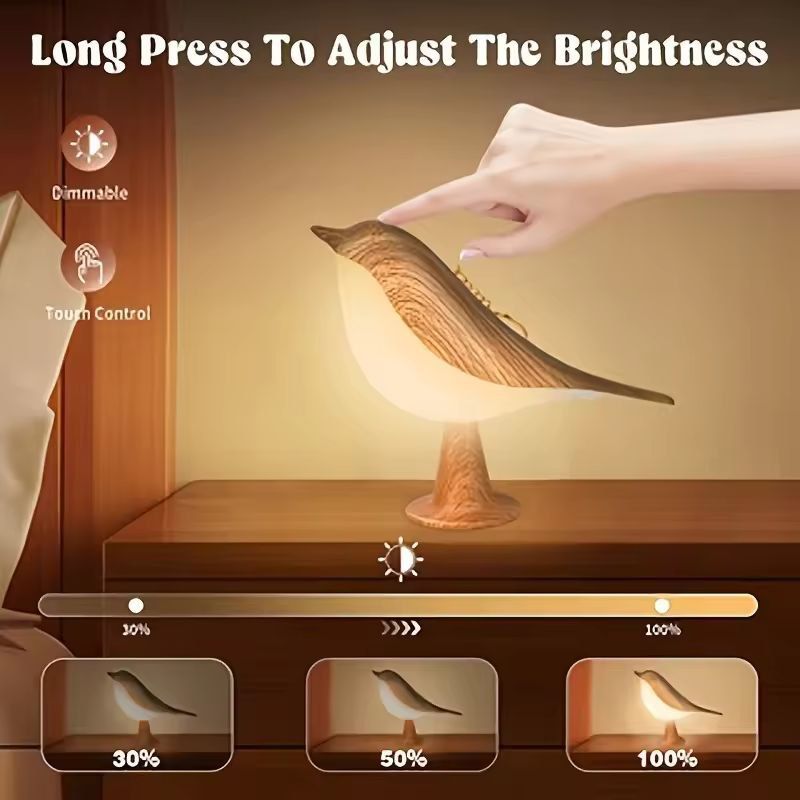 SoftGlow BirdShaped Touch Lamp  Rechargeable Wireless Night Light 3