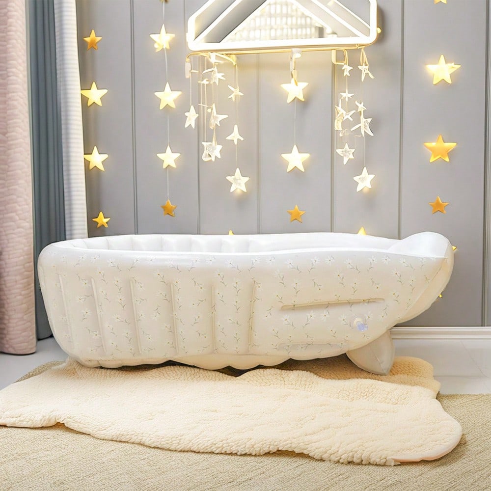 Mini Inflatable Bathtub for Baby, Portable Non-Slip Travel Pool