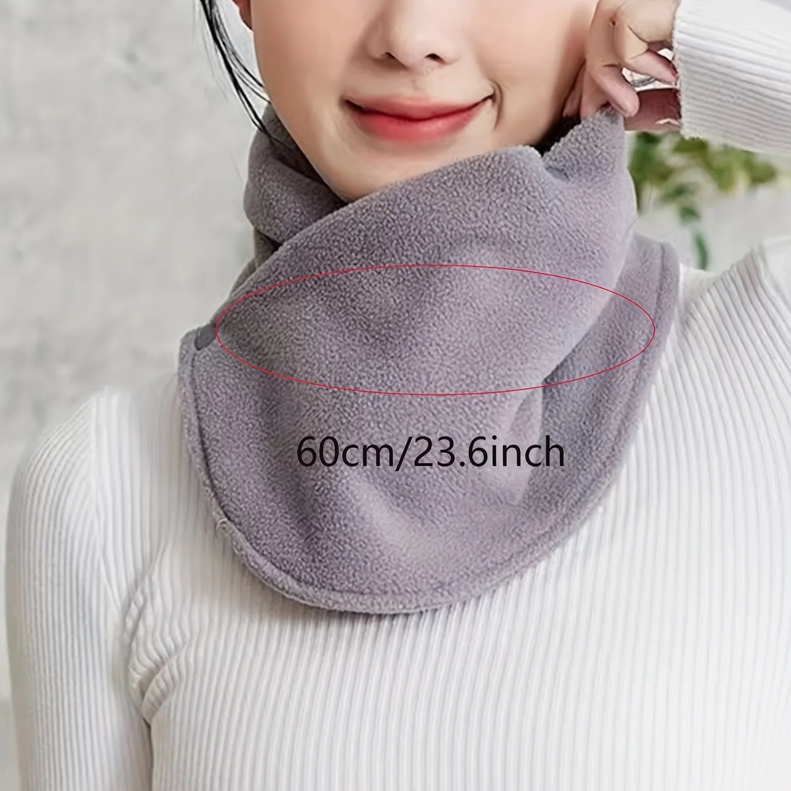 Thick Velvet Warm Neck Cover, Classic Snap Neck Leggings, Windproof Neck Scarf for Winter Cold Riding