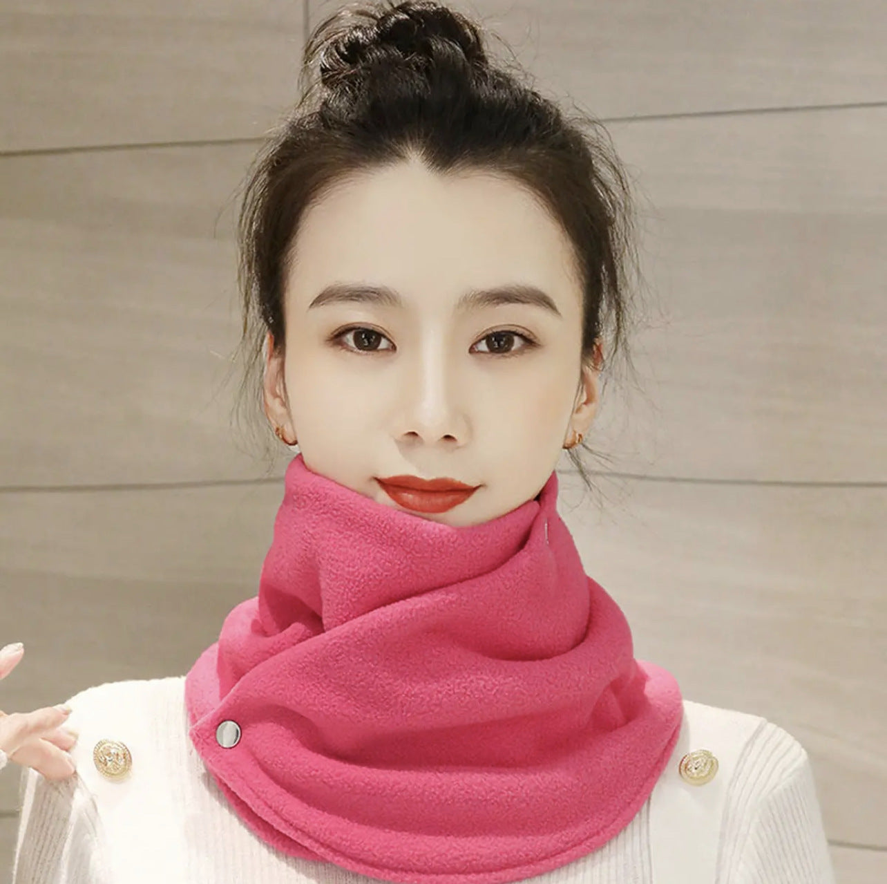 Thick Velvet Warm Neck Cover, Classic Snap Neck Leggings, Windproof Neck Scarf for Winter Cold Riding