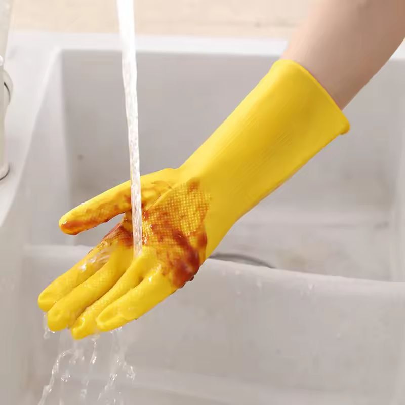 Household HeavyDuty Latex Rubber Gloves  Waterproof Durable MultiPurpose Cleaning Gloves 1