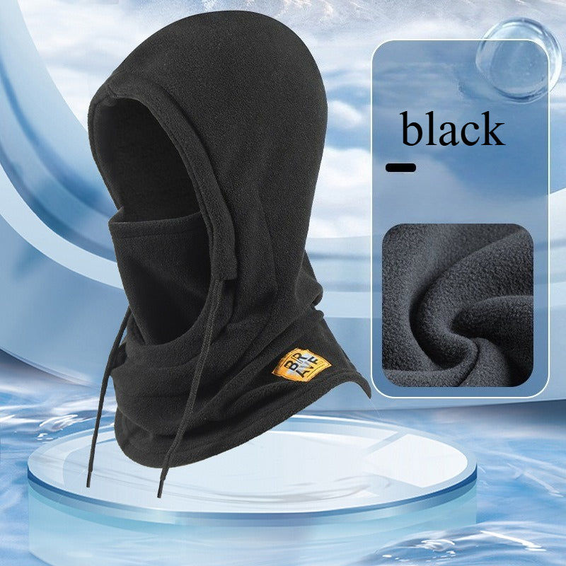 Thermal Winter Warm Hooded Hat Windproof Neck Cover Mask with Polar Fleece for Ski and Cycling Sports