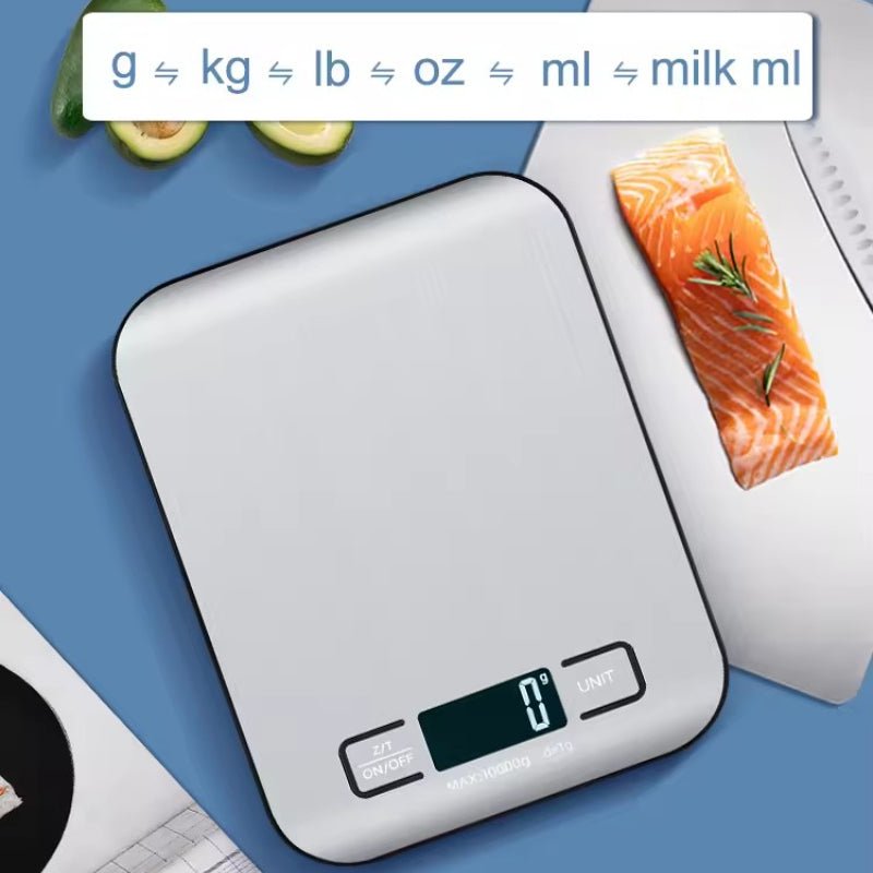Digital Kitchen Scale 5kg Stainless Steel Panel, LED Display Electronic Scales for Home, Food, Jewellery, Weighing