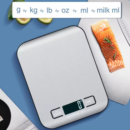 Digital Kitchen Scale 5kg Stainless Steel Panel, LED Display Electronic Scales for Home, Food, Jewellery, Weighing