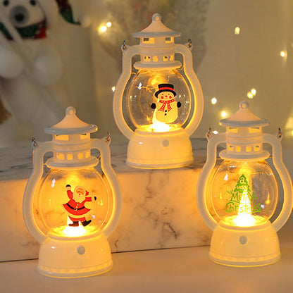 Battery Powered Portable LED Lanterns, Christmas Santa Claus Snowman Lights for Home Decor, Navidad Xmas Ornaments