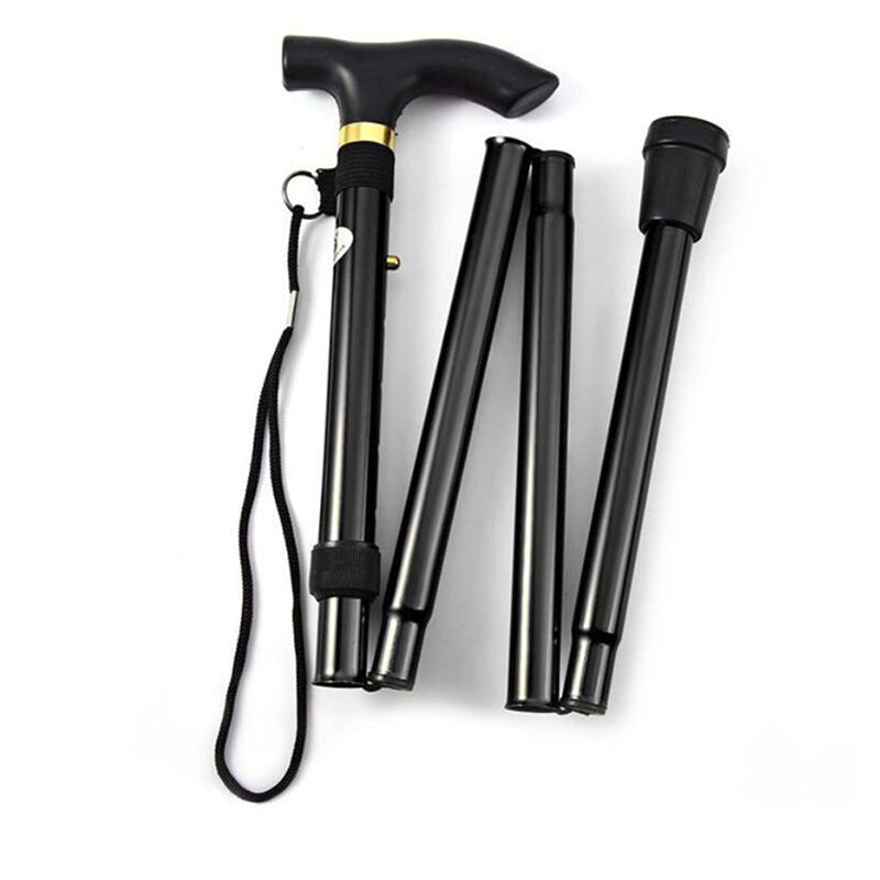Telescopic Fold Crutches, Multifunction Walking Stick, Hiking Stick for Elderly, Outdoor Metal Cane