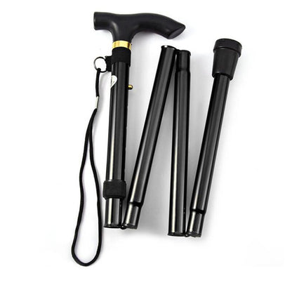 Telescopic Fold Crutches, Multifunction Walking Stick, Hiking Stick for Elderly, Outdoor Metal Cane